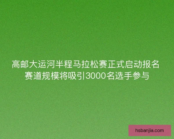 高邮大运河半程马拉松赛正式启动报名 赛道规模将吸引3000名选手参与